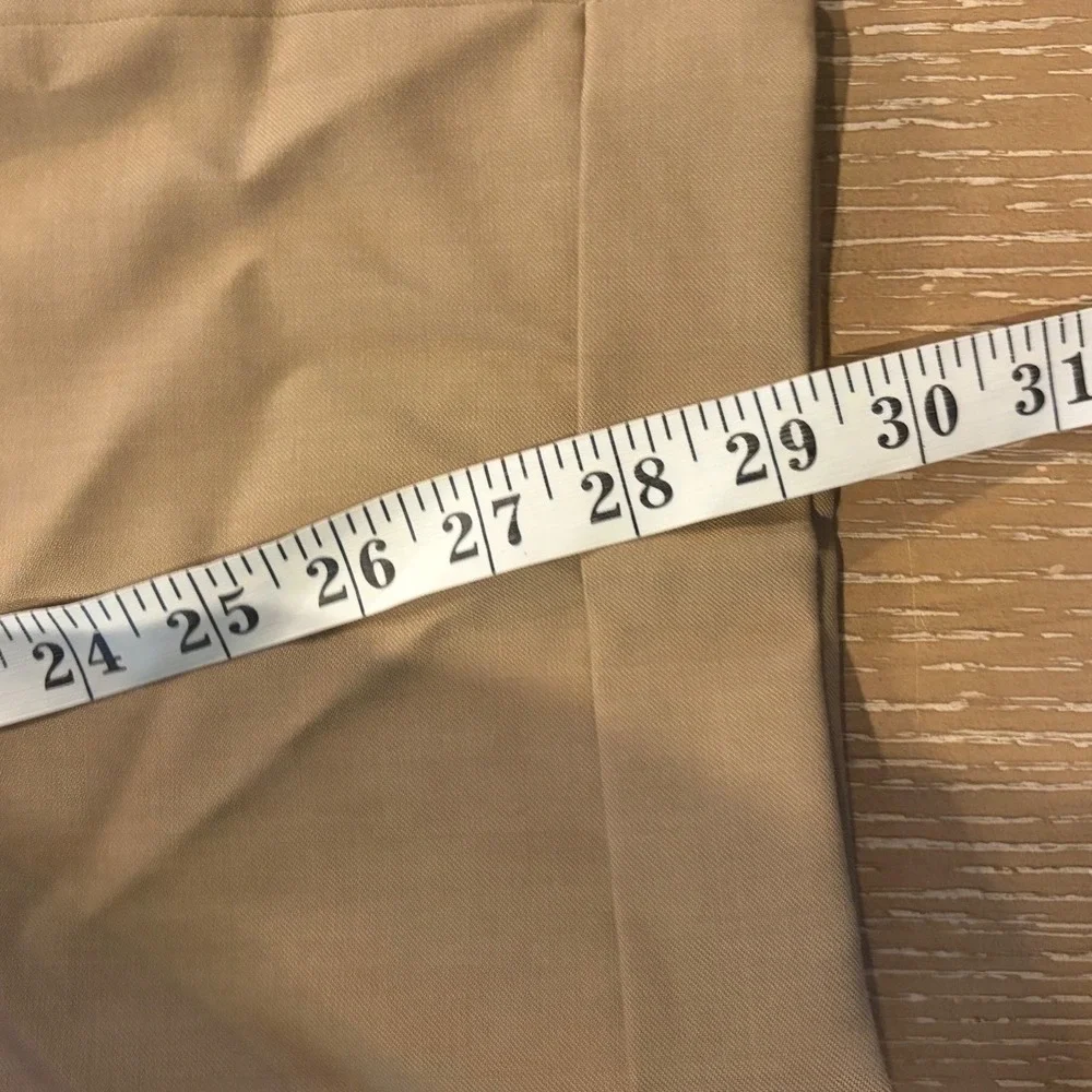 Ballin Classics Comfort EZE Super 120s Wool Pleated Cuff Tan Dress Pants 36/29